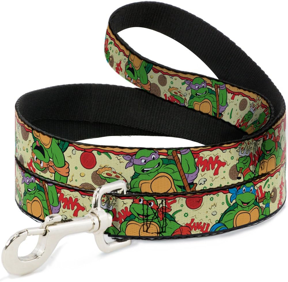 Dog Leash Classic TMNT Turtle Pizza 6 Feet Long 1.5 Inch Wide