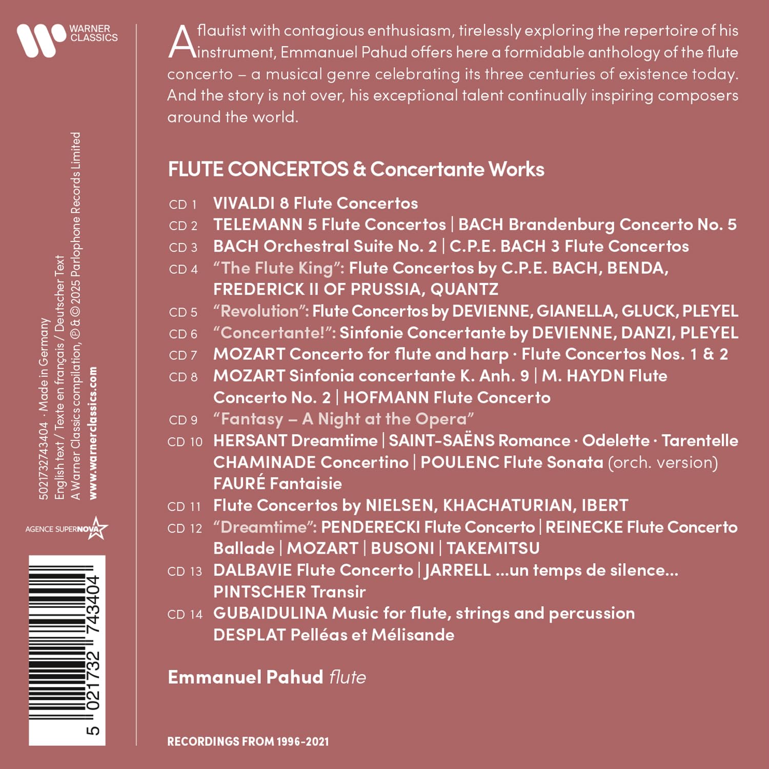 Image secondaire de Coffret 14 CD : Concertos pour Flûte par Emmanuel Pahud