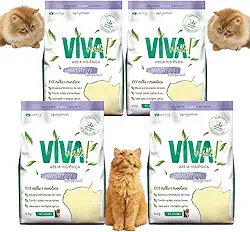 Kit 4 Areia Higiênica Para Gatos Biodegradável Limpeza Plena Viva Verde - 4kg