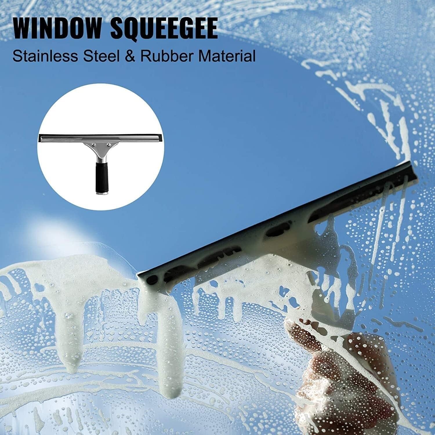 Telescopic Pole Window Cleaning Kit, 10.8m Extendable Water Fed Brush & Squeegee, Photovoltaic Panel, Truck Conservatory Roof Cleaner, Aluminum Alloy(10.8 M)