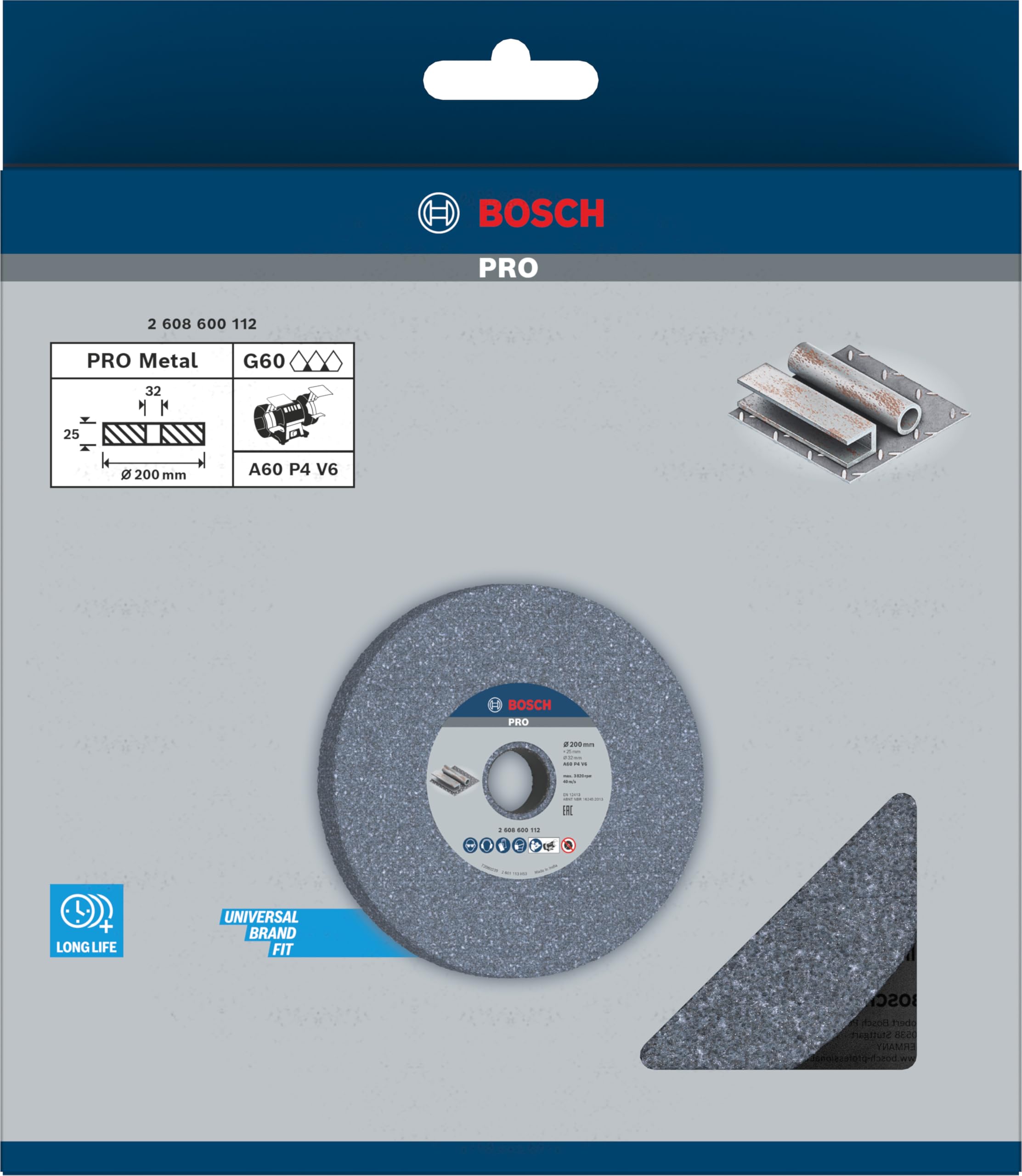 Bosch Meule assiette PRO Longlife 32 mm pour touret à meuler d'établi Acier Fonte