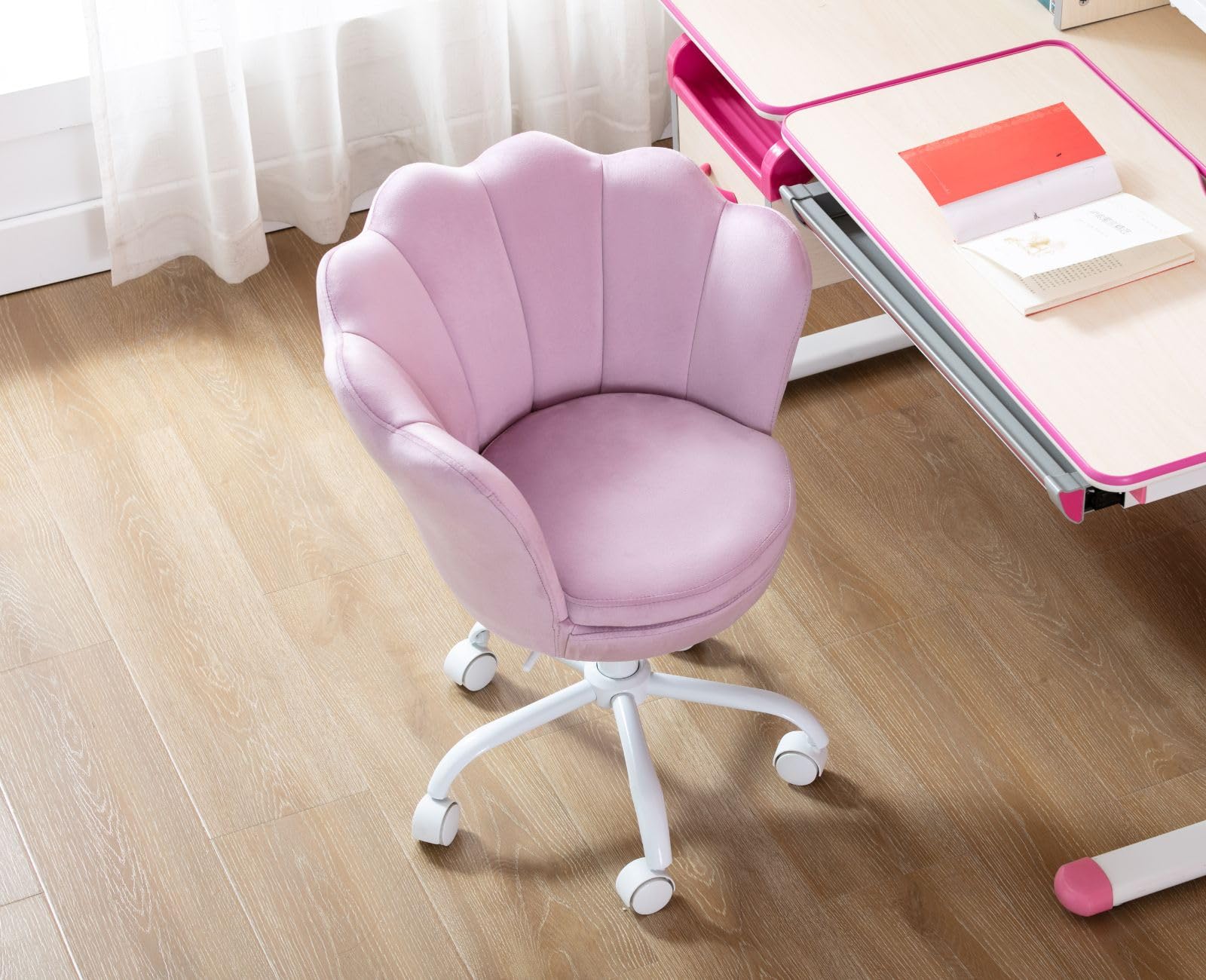 chairus Chaise de Bureau Enfant pour Chambre avec Coussin Confortable, Chaise pour Enfant avec Pied Pivotant (Violet)