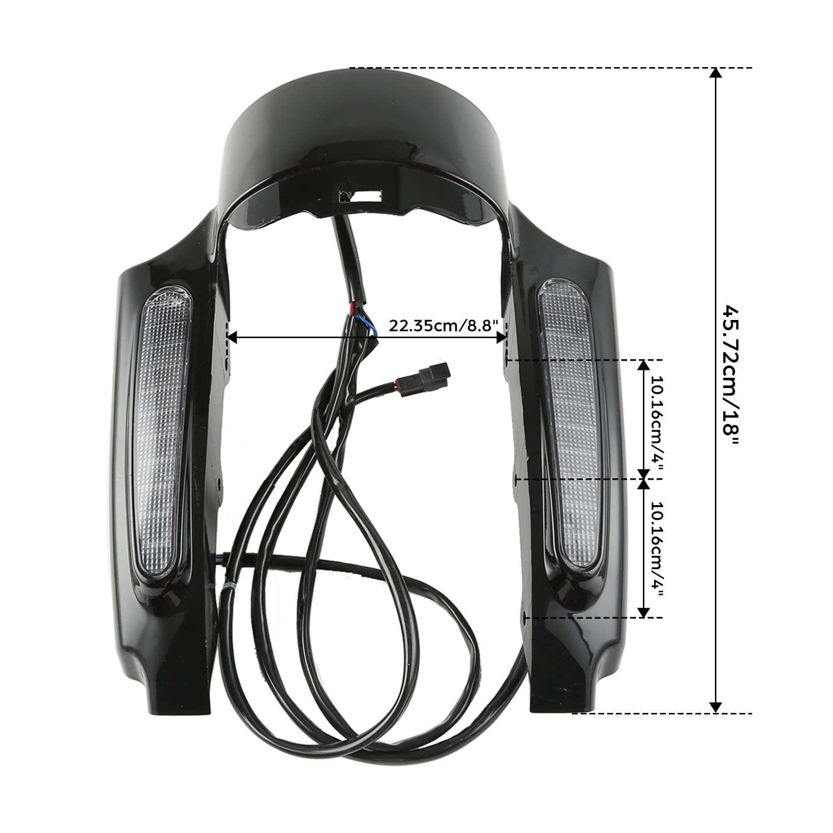 Rear Fender Extension Fascia W/ LED Light For Harley Touring