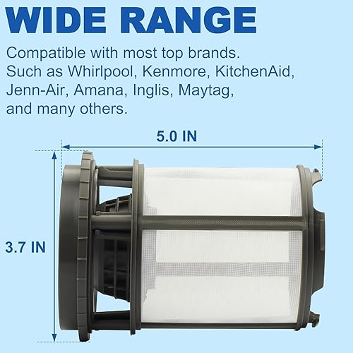 Miniatura 2 de 【Upgraded】 W10872845 Dishwasher Pump Filter Cup Replacement for Whirlpool Kenmore Whirlpool Amana Kitchenaid Dishwasher - Replaces 8579307