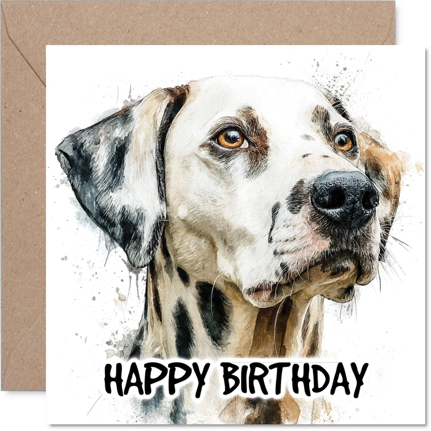Dalmatian Birthday Card for Men Women - Dog Breeds - Happy Birthday Card for Son Wife Grandma Cousin, 145mm Bday Greeting Cards