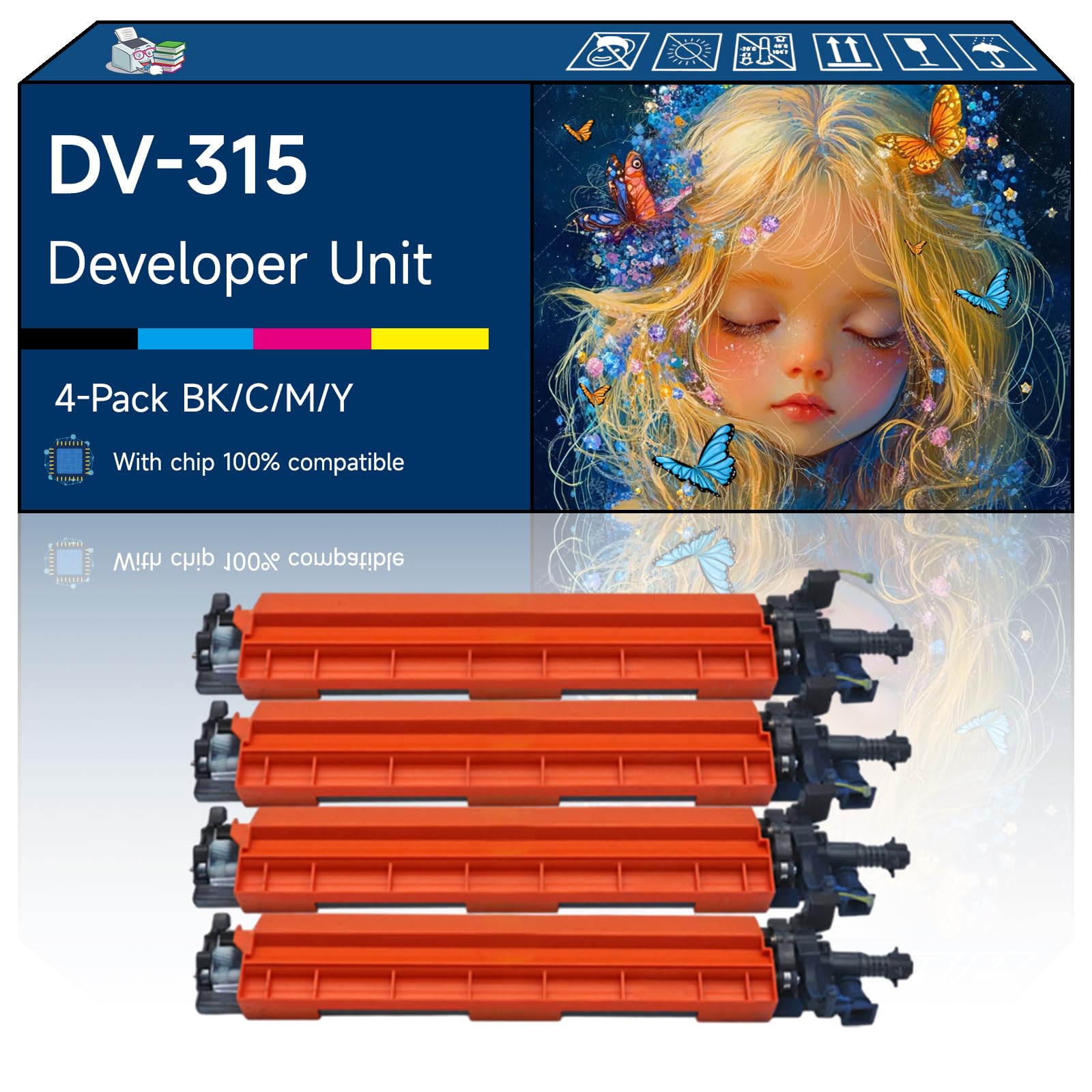 Tontxxe DV-315 Developer Unit Compatible with Konica Minolta bizhub C250i C251i C300i C301i C360i Printers (4-Pack BK/C/M/Y)