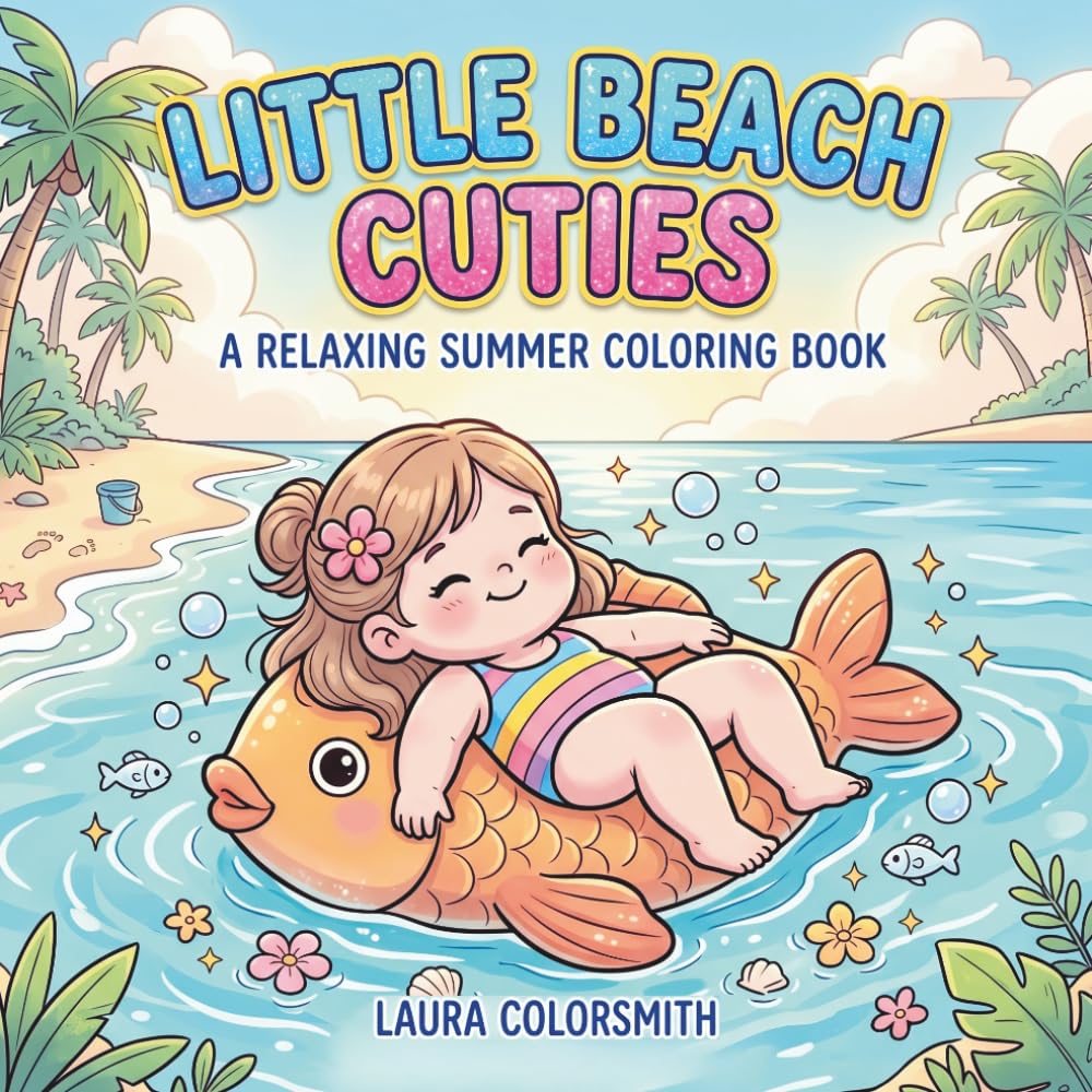 Little Beach Cuties - A Relaxing Summer Coloring Book for Kids: Bold and Easy Coloring Book for Kids Featuring Cute Beach Babies, Sea Creatures, and Playful Summer Moments
