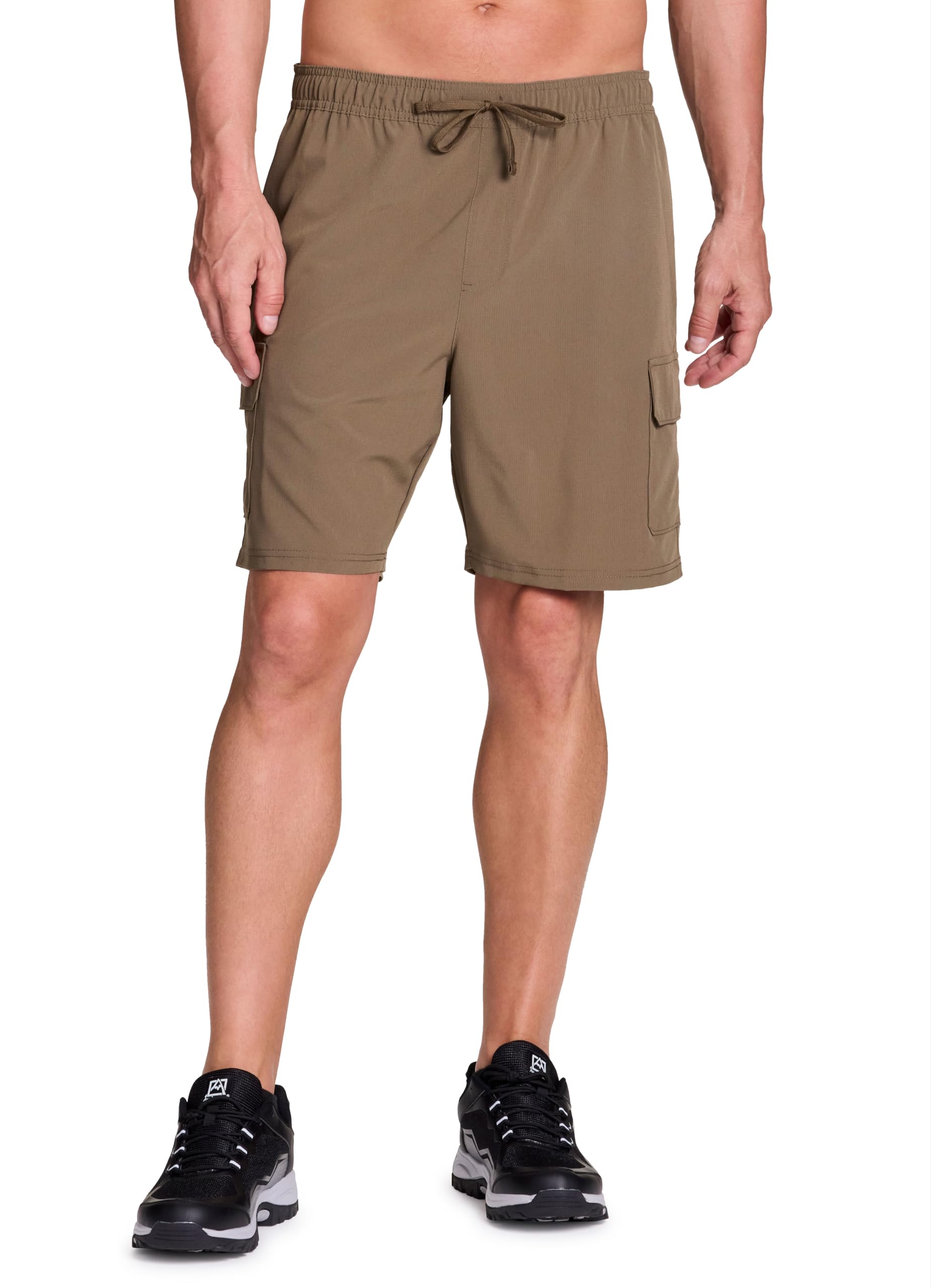 Avalanche Ripstop Hiking Short for Men Quick Drying Basketball Workout Shorts with Pockets, Cargo Earthy Brown, Small