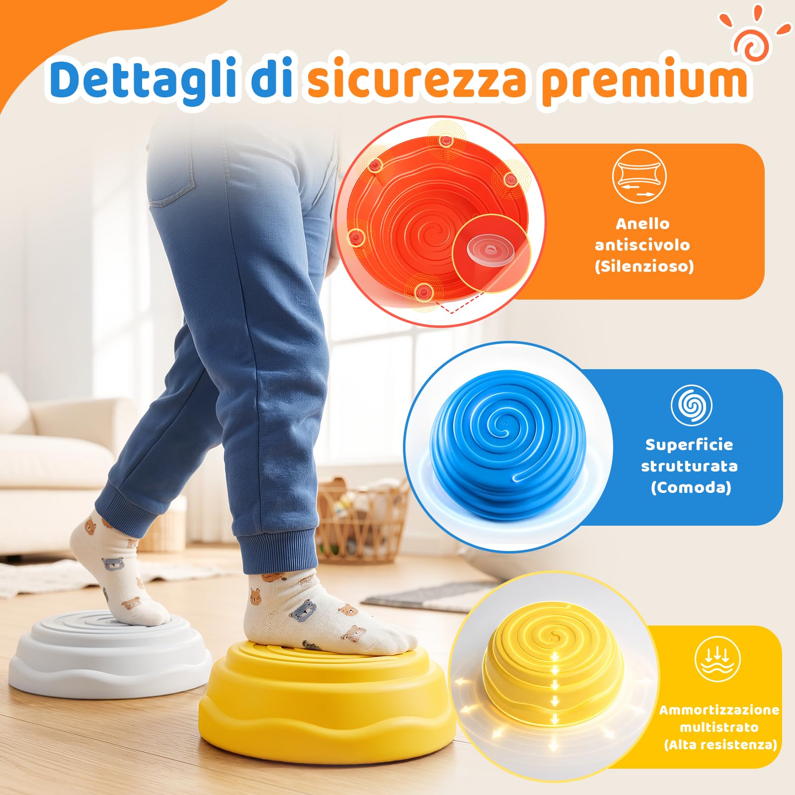 Rtomy Stapelstein, Pietre Equilibrio Bambini, Stepping Stones Giochi da Esterno e Interno, Antiscivolo e Silenzioso, Favorise Equilibrio e Coordinazione, Regalo Bambini 3 4 5 6 Anni