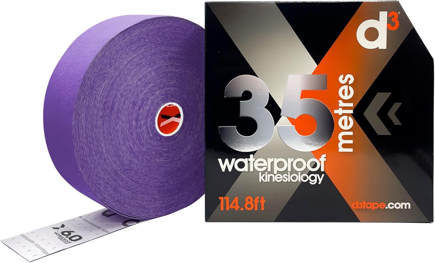 X35 Extra Long Xtreme Waterproof Sweatproof Kinesiology Tape Roll Purple - 2in x 115ft Latex-Free Hypoallergenic Joint Muscle Sports Medical Injury Support