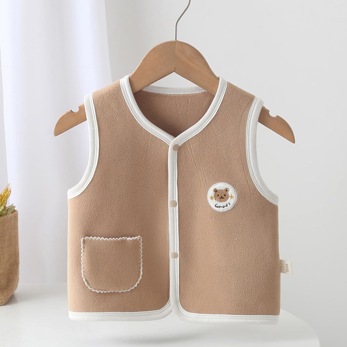 Lot de 2 Gilet en Polaire pour Bébé Garçon Fille Automne Hiver Veste Manteaux Sans Manches Cardigan Haut avec Motif de Dessin Animé Blouson Gilet Pull sans Manche pour Tout-petit Enfant 0-4 Ans
