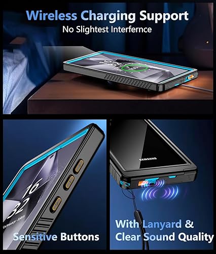 Vista 25 de Oterkin Funda impermeable para Samsung Galaxy S21 con protector de pantalla integrado, a prueba de polvo, a prueba de golpes, 360, carcasa Negro