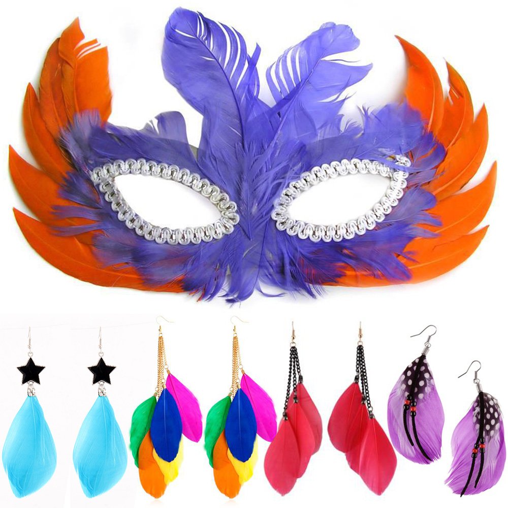 Piume Colorate Naturali DNDGDLUA - Set Di 500 Per Decorazioni, Costumi, Lavori Manuali (Misti)