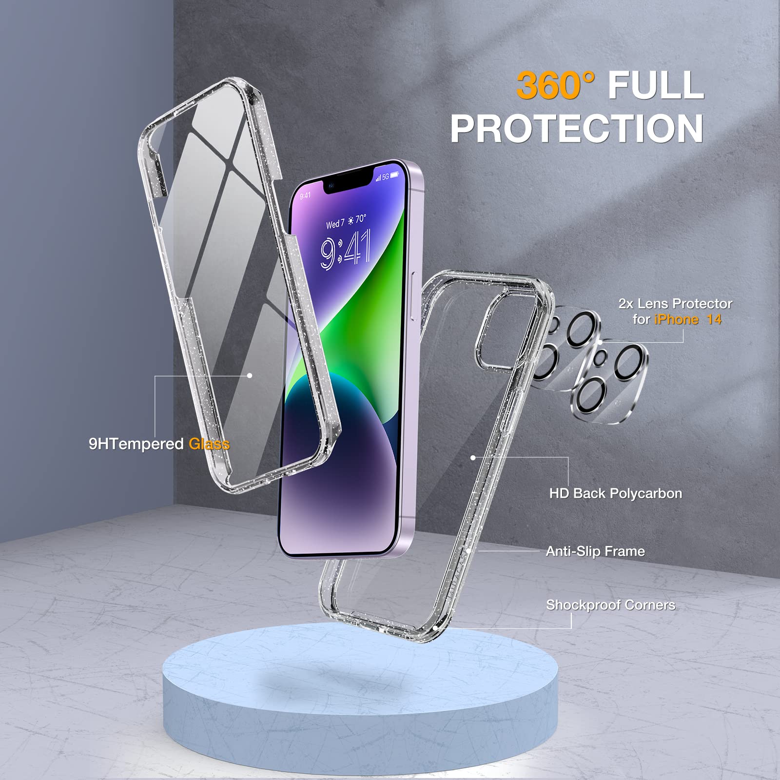 Iphone 15 Case Full Body Protection Miracase Magnetic Glass Series