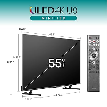 Amazon.com: Hisense 55-Inch Class U8 Series Mini-LED ULED 4K