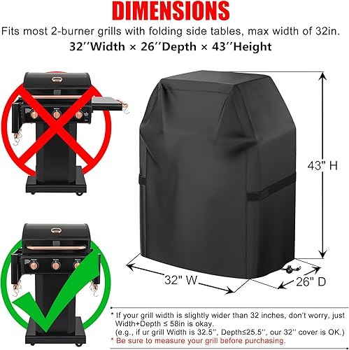 Miniatura 41 de Funda para parrilla, 52 pulgadas, impermeable, resistente a la intemperie, resistente a la decoloración, material resistente a los rayos UV