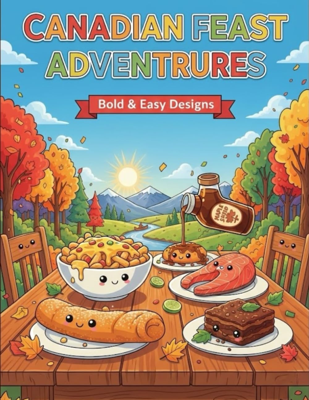 Canadian Foodie Adventures Coloring Book: Bold & Easy Designs