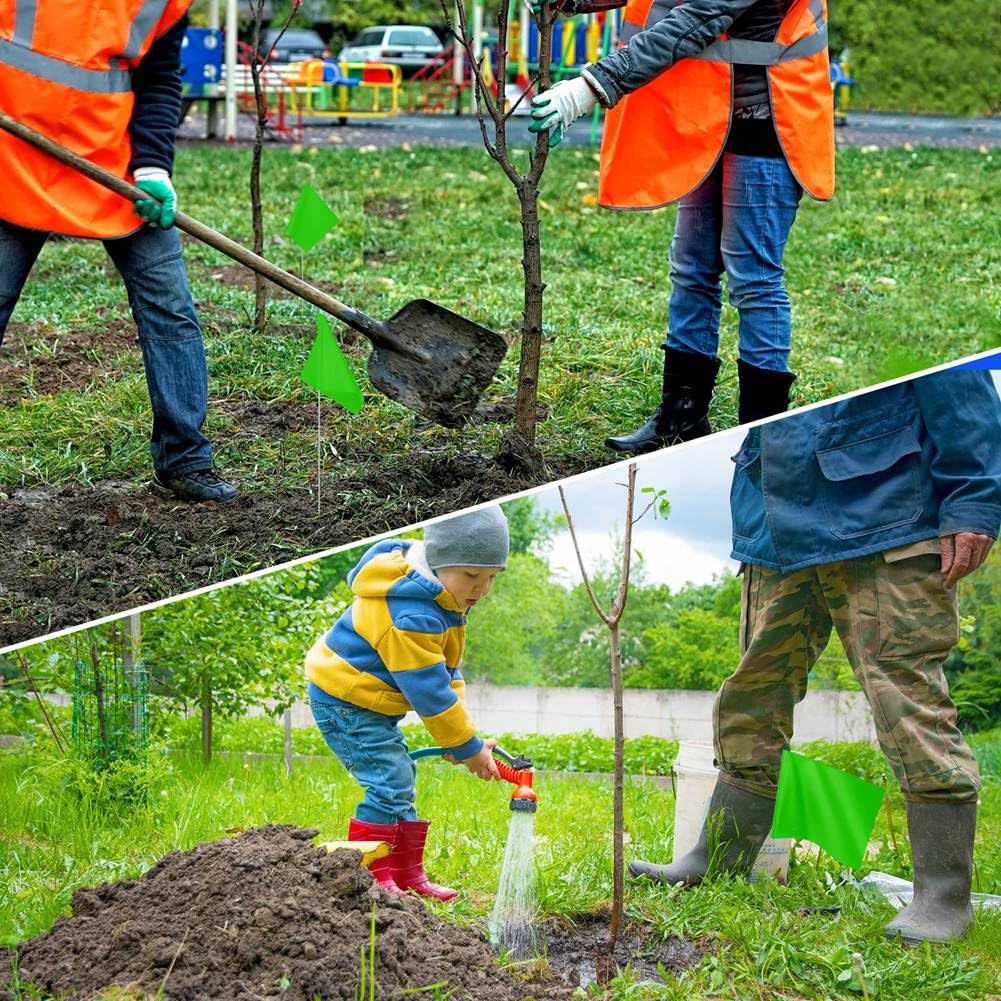 Markierungsflaggen Markierungsflaggen für Rasen, 30er-Pack, Kleine PVC-Flaggen, Markierungsflaggen, Rasenflaggen, Gartenflaggen, Vermessungsflaggen, Langlebig, Einfach zu Verwenden, Grün
