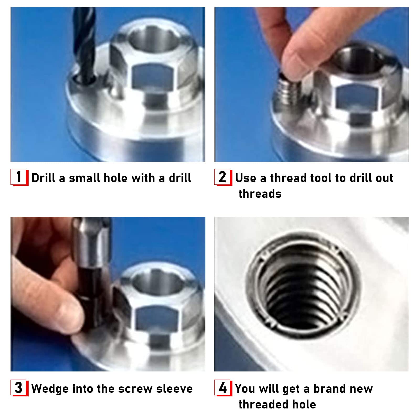 Doge Thread Insert M10 X 1.5 Helicoil Thread Insert 304 Stainless Steel Thread Repair Wire ...