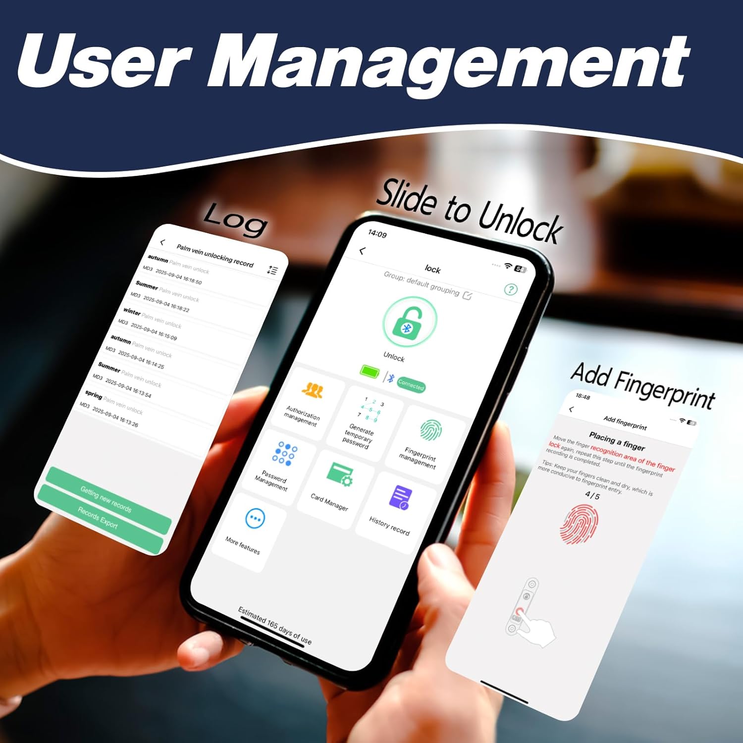 eLinkSmart Gym Locker Padlock - Fingerprint Mobile APP Unlock Remote Unlock: Waterproof Keyless Biometric Padlock for Gym Locker Field Box Footlocker Tool Box Gun Case Type-C Silver