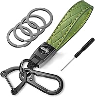 Vista 10 de Idakekiy Llavero de cuero de microfibra con 4 llaveros giratorio de 360 grados, organizador universal para llavero