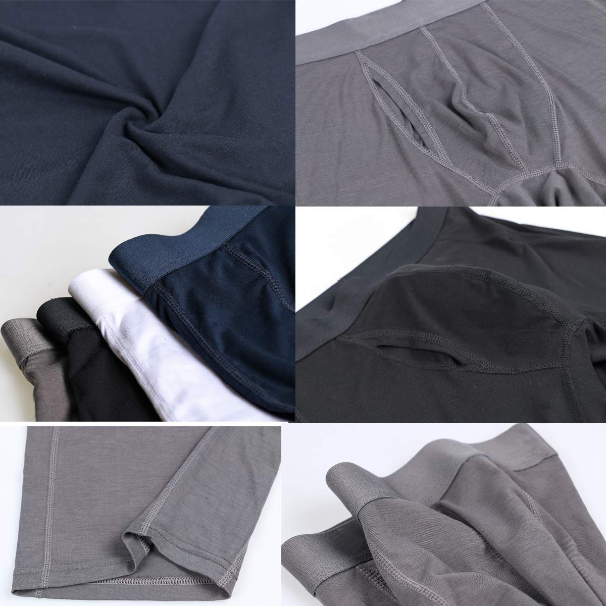 Nuofengkudu Hombre Calzoncillos Largos Deporte Antibacterial Pack de 4