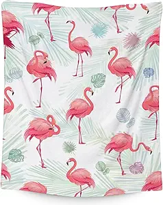 Flamingo Blanket Gifts - 30x40 Inches Cute Throw for Women & Girls - Pink Soft Fuzzy Blankets for Couch & Office