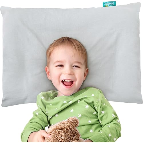 Baby Toddler Pillow with Pillowcase for Boys and Girls (13"x 18"), Toddler Pillows for Sleeping, Oeko-TEX Standard 100 Certificated Travel Pillow, Gray