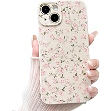 NITITOP for iPhone 15 Case Cute Flower Rose Vine - Light Pink | Aesthetics, Floral branch, Vintage, For women girls, Soft TPU case, Shockproof, Protective, Waterproof
