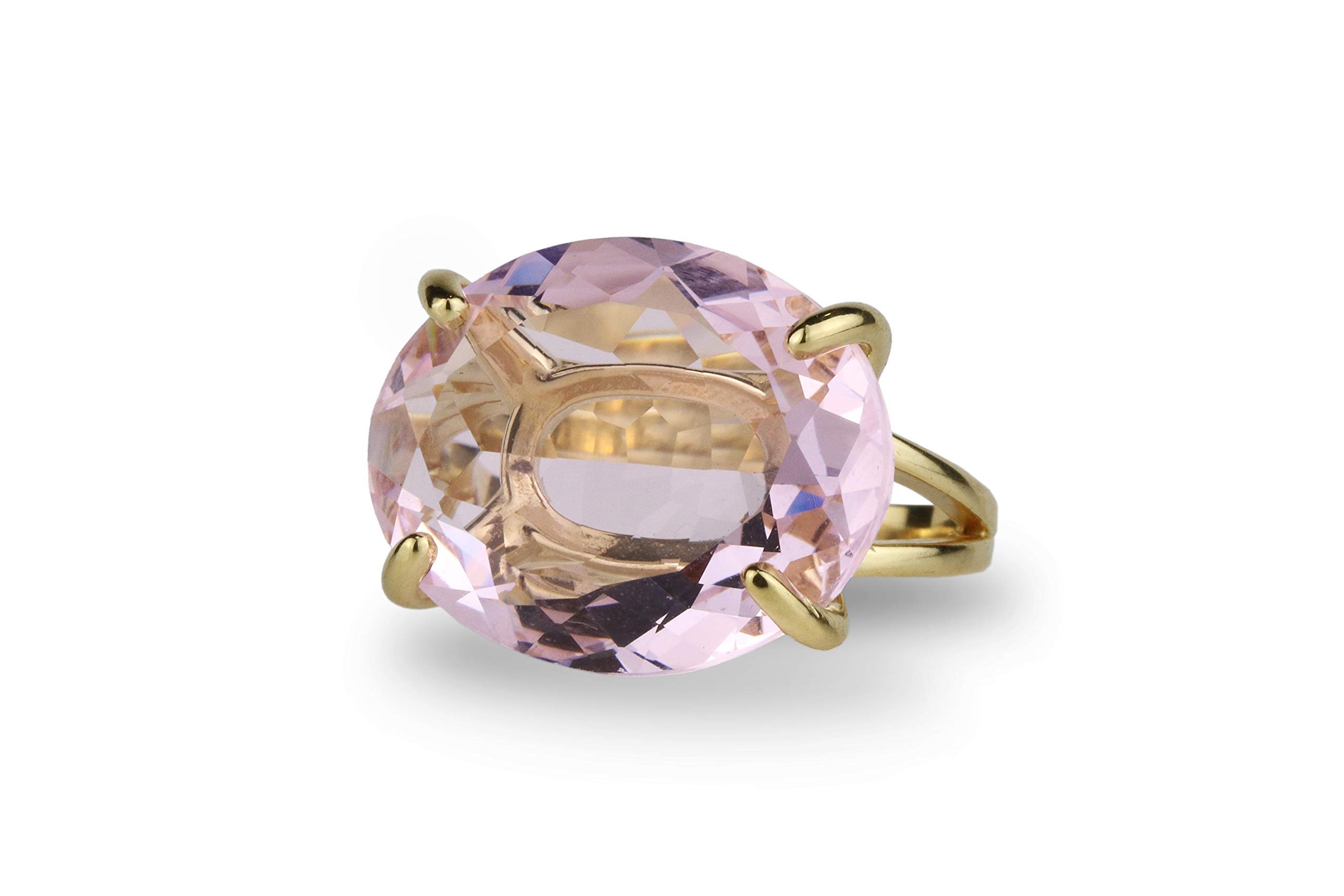 ANEMONE JEWELRYRose Quartz Ring in 14k Gold - Handmade Crystal Statement Ring - Healing Jewelry for Special Occasions - Customizable Size and Material