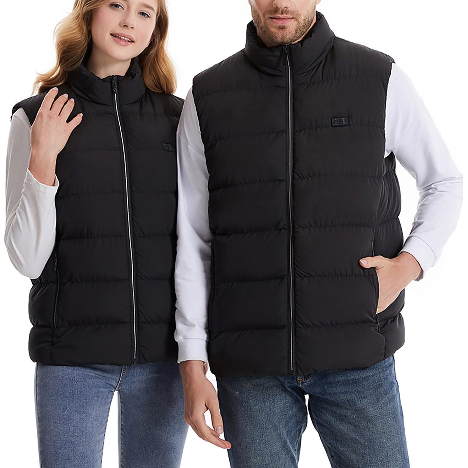 Chaleco calefactable unisex con 26 almohadillas calefactoras de fibra de carbono y 3 niveles de temperatura. Chaqueta calefactable de invierno para motociclismo, pesca, esquí y actividades a