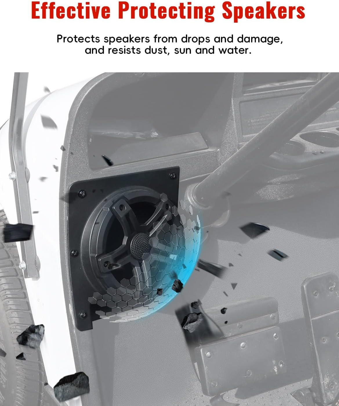 6.5" Speaker Enclosures Pod for EZGO TXT 1994+, Front Under Dash Kick Loudspeaker Mount Brackets Holders for E-Z-GO TXT Standard Golf Cart Accessories,2 PCS