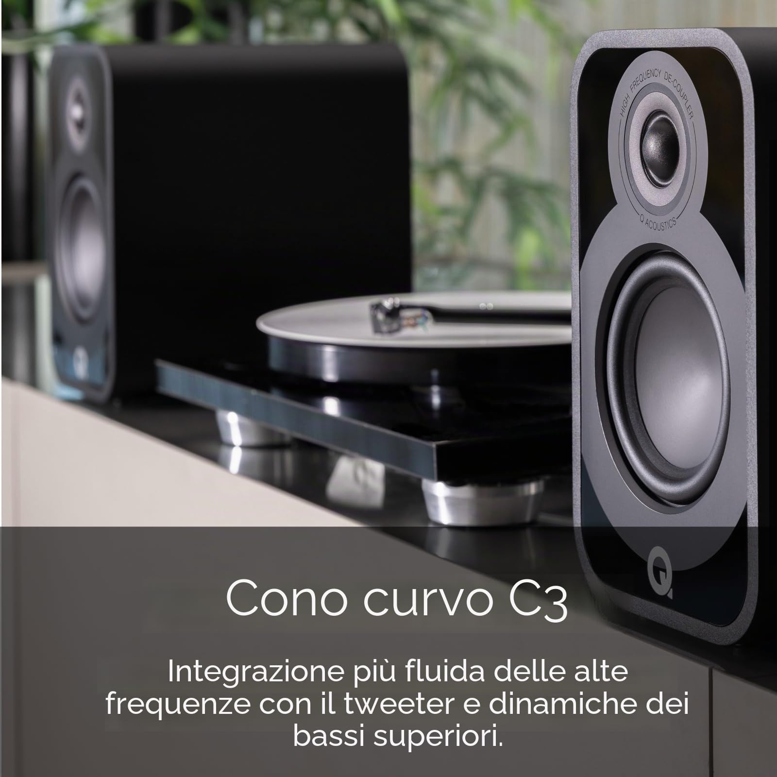 Q ACOUSTICS 5010 - Coppia di altoparlanti compatti da scaffale, con driver medio/basso da 11,4 cm, tweeter da 1", altoparlanti TV per sistema audio surround, giradischi in vinile Hi-Fi
