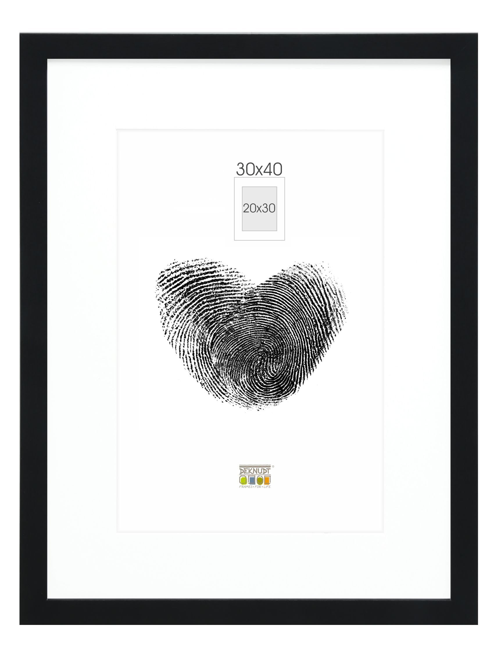 Deknudt Frames S66KF2-P1-30.0X40.0 Basic Picture Frame with Photo Mount Wood/MDF 43.7 x 33.7 x 2 cm Black