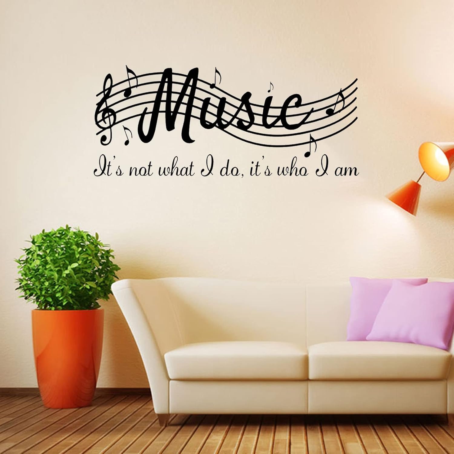 Music Notes Wall Stickers Decals Removable Notation Band Wall Decals Vinyl Mural Wallpaper DIY Home Decor for Classroom Music Studio Decoration