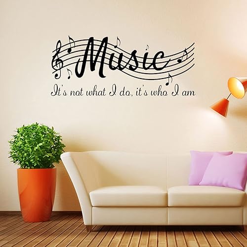 Vista 10 de Calcomanías de pared de notas musicales, notas musicales creativas, calcomanías de pared de vinilo extraíbles para aula, estudio de música, sala