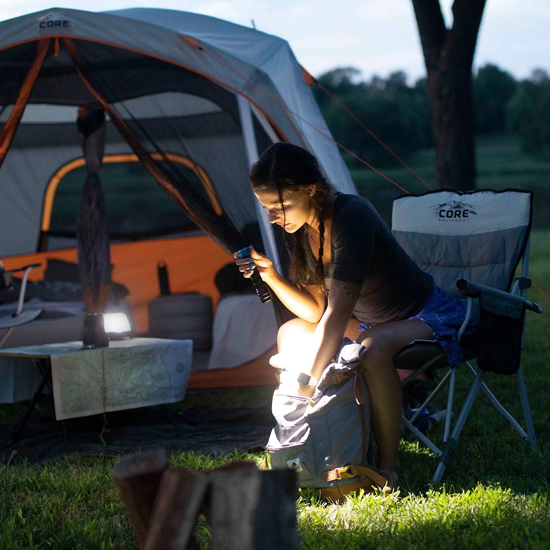 CORE 1000 Lumen CREE LED Rechargeable Camping Emergency Flashlight, IPX4, Two ModesTwo