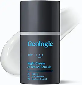 Geologie Creme facial antienvelhecimento Retinol para pele sensível | Fórmula de retinol 0,1% para iniciantes | Resultados eficazes | Reduz rugas | Para homens e mulheres