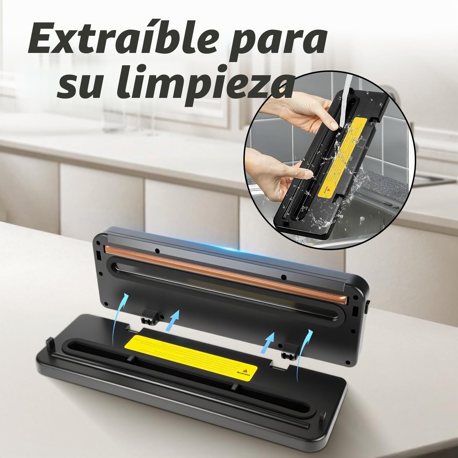 6 en 1 Envasadora al Vacio, Maquina Envasar al Vacío Profesional Modos, 50 bolsa de vacío, Sellador al Vacío Doméstico y Profesional, Cortador Integrado, Modos Seco y Húmedo