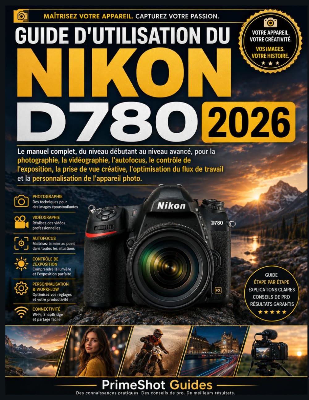GUIDE D'UTILISATION DU NIKON D780 2026: Le guide complet pour maîtriser la photographie, la vidéo, l'autofocus, l'exposition et les réglages avancés de votre appareil photo.