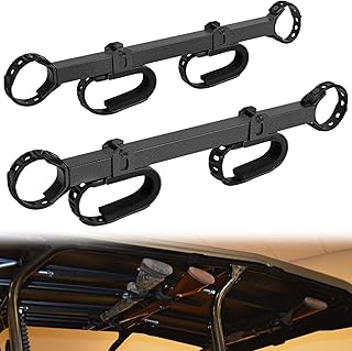 20079 Overhead in-Cab Gun & Bow Rack Carrier Fits for 1.5” - 2.0” Round Cages & Profiled Tubes, Compatible with UTV Can-Am Yamaha Kawasaki Kubota Polaris Gravely Honda SxS Roll Cage Mount - Bonbo