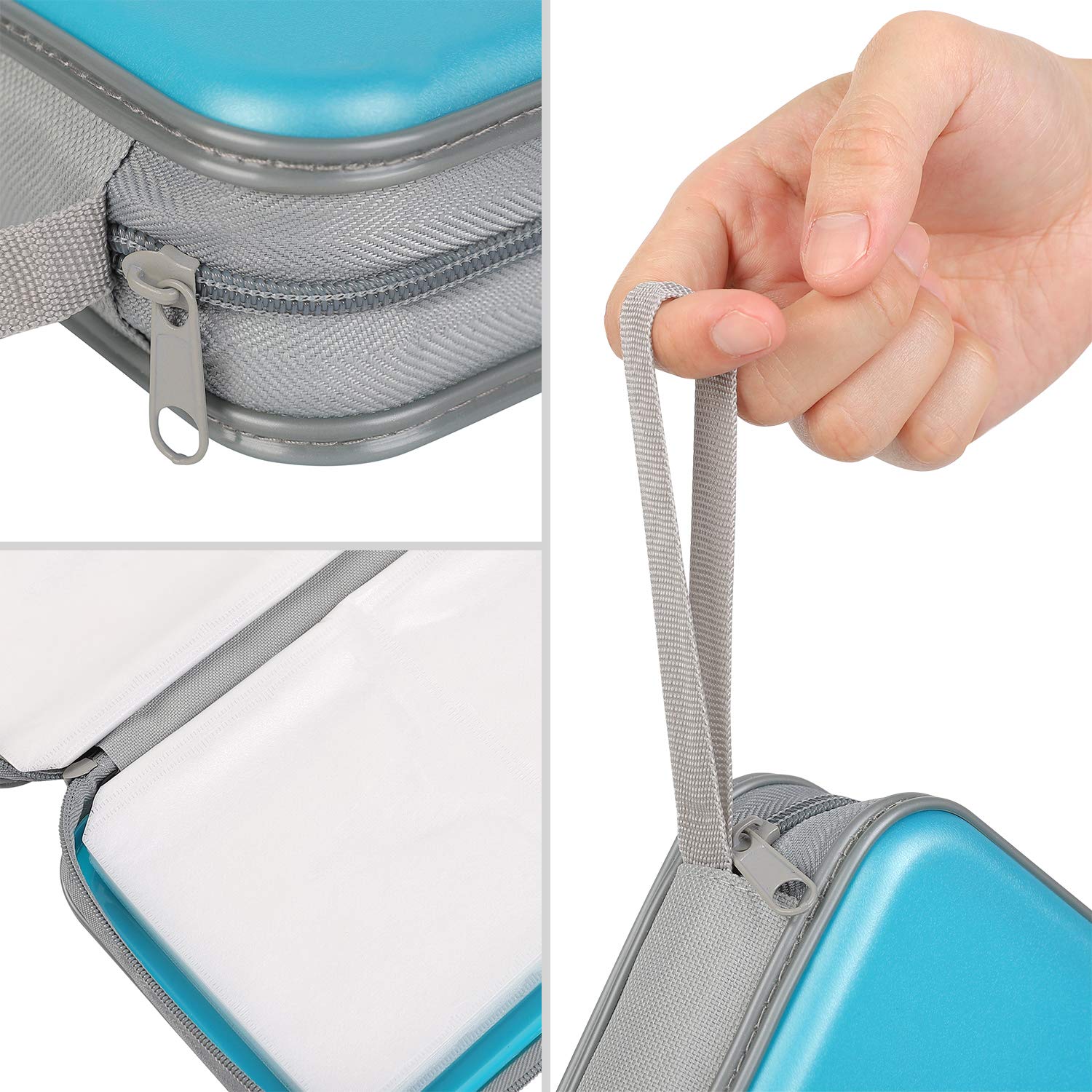 alavisxf xx CD Case, 96 Capacity Hard Plastic DVD Case Holder Organizer Storage Bag Portable Game Music Movie CD Disc Wallet for Kids Home Car Travel (96 Capacity, Sky Blue) - 5