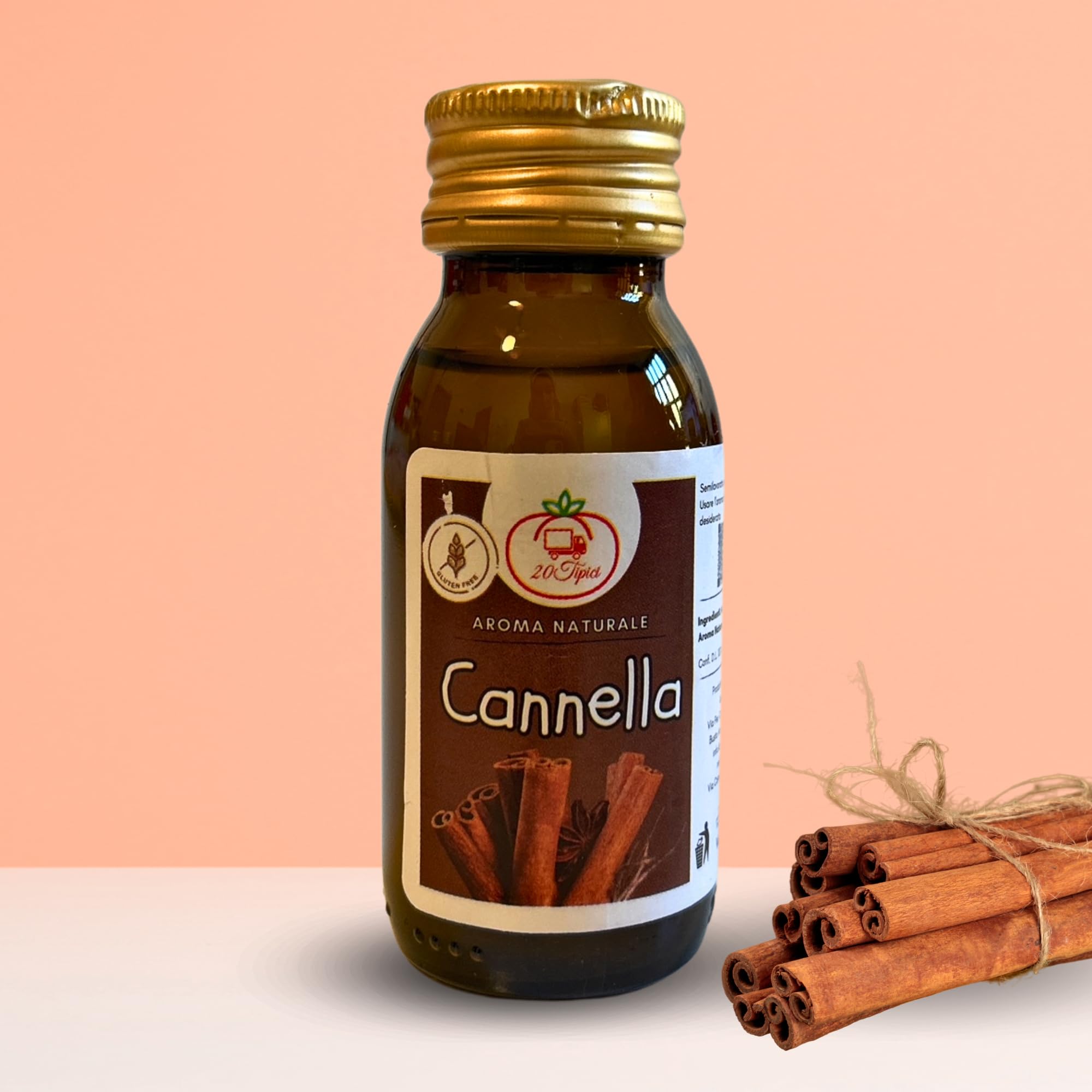 20Tipici® Aroma Naturale 60ml - Aroma Naturale Cannella - Per Torta, Marmellata, Biscotti, Pastiera Napoletana Pasqua 2025 (Cannella)