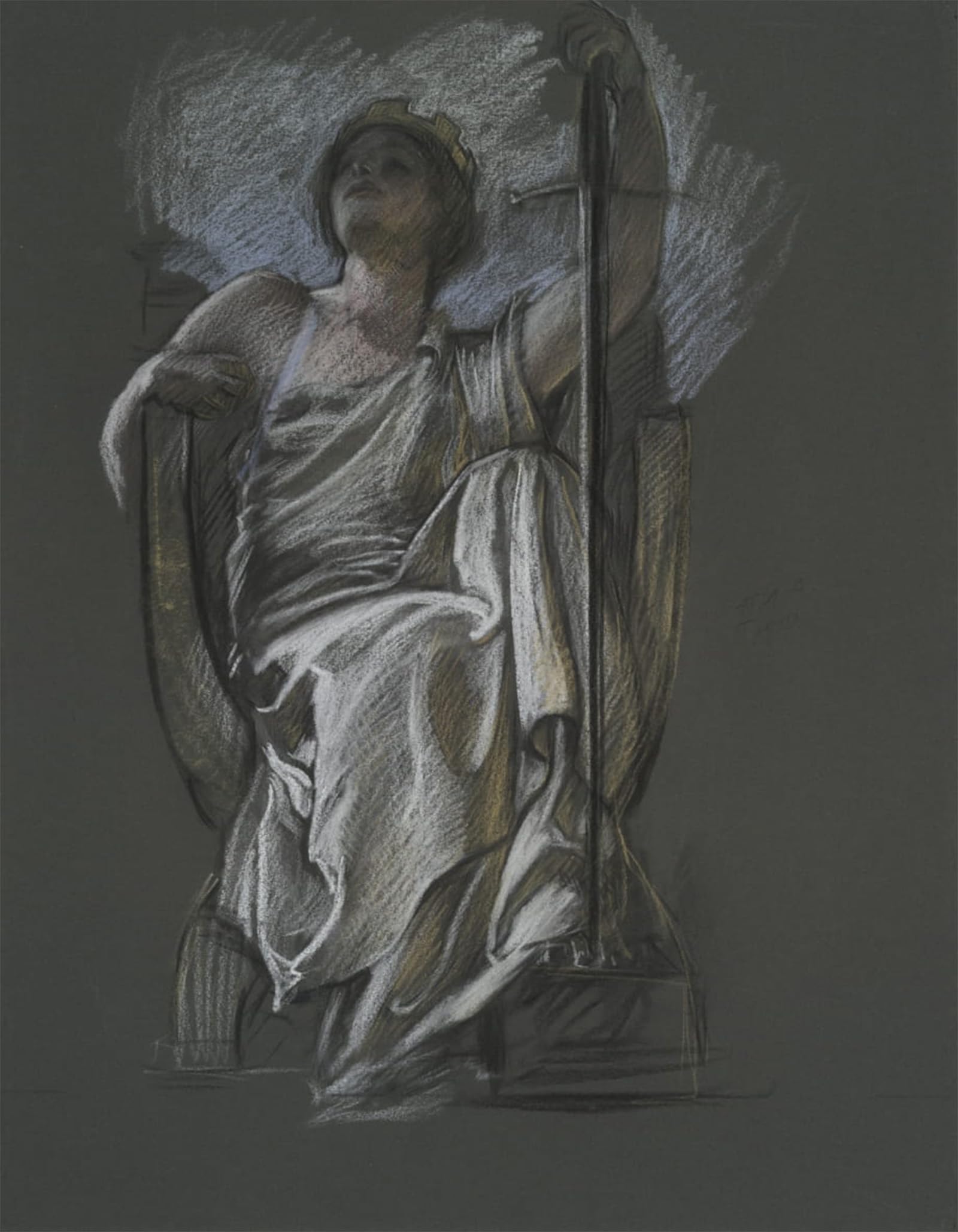 POSTERIIk Famous Modern Artwork Art Mural Study for the Figure of the Genius of Pennsylvania by Edwin Austin Abbey Oil Paintings Pictures for Home Decor 60x90cm