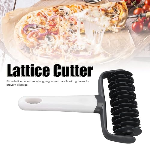 Miniatura 3 de Cortador de celosía de pizza, cortador de masa de pastel, cortador de rodillo de celosía de pastelería con mango largo para hacer bricolaje pan,