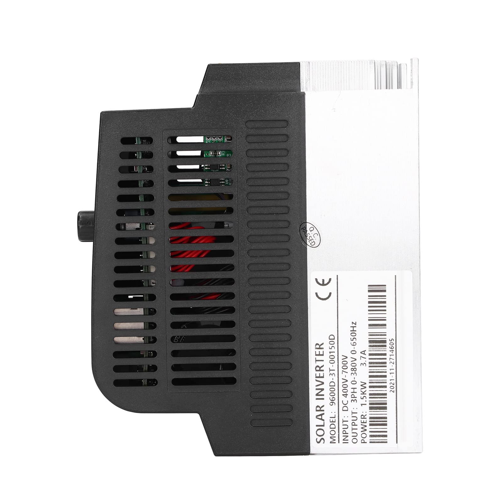 Yosoo Health Gear Inversor de Frecuencia Variable Inversor Fotovoltaico de Aluminio ABS DC400 a 700V Entrada AC 3PH 0 a 380V 0 a 650Hz 1.5KW para Sistemas de Bombas de Agua Solares