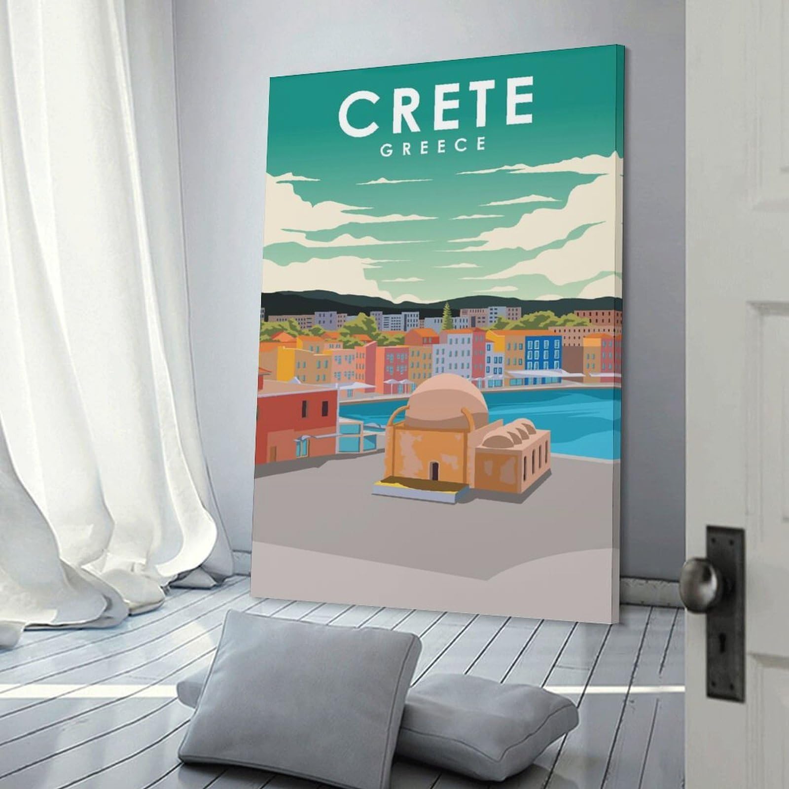 Junmoney Crete Greece Travel Wall Picture Print 20x30inch(50x75cm), for Home Walls, Creative Rooms Or Shared Spaces, Stylish Home Artwork for Focal Walls