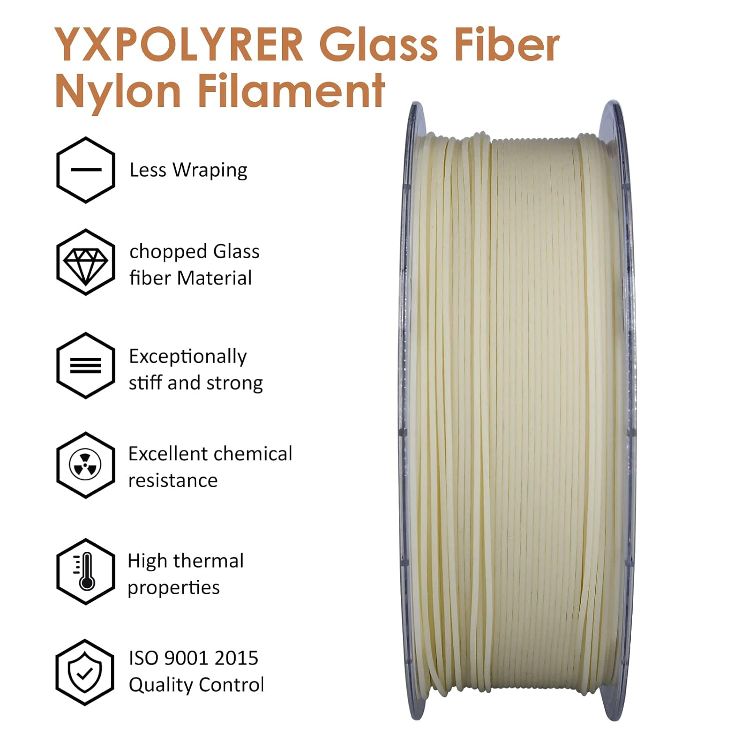 Buy YXPOLYER PA6 Glass Fiber Reinforced Nylon Filament,1.75mm 3D