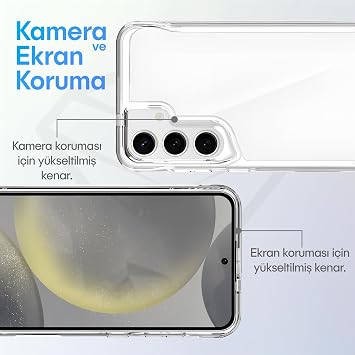 Crystal Armor Series Shock Absorber Soft Silicone Edge Back Hard Polycarbonate Shockproof Transparent Case for Teknoft Samsung Galaxy S24