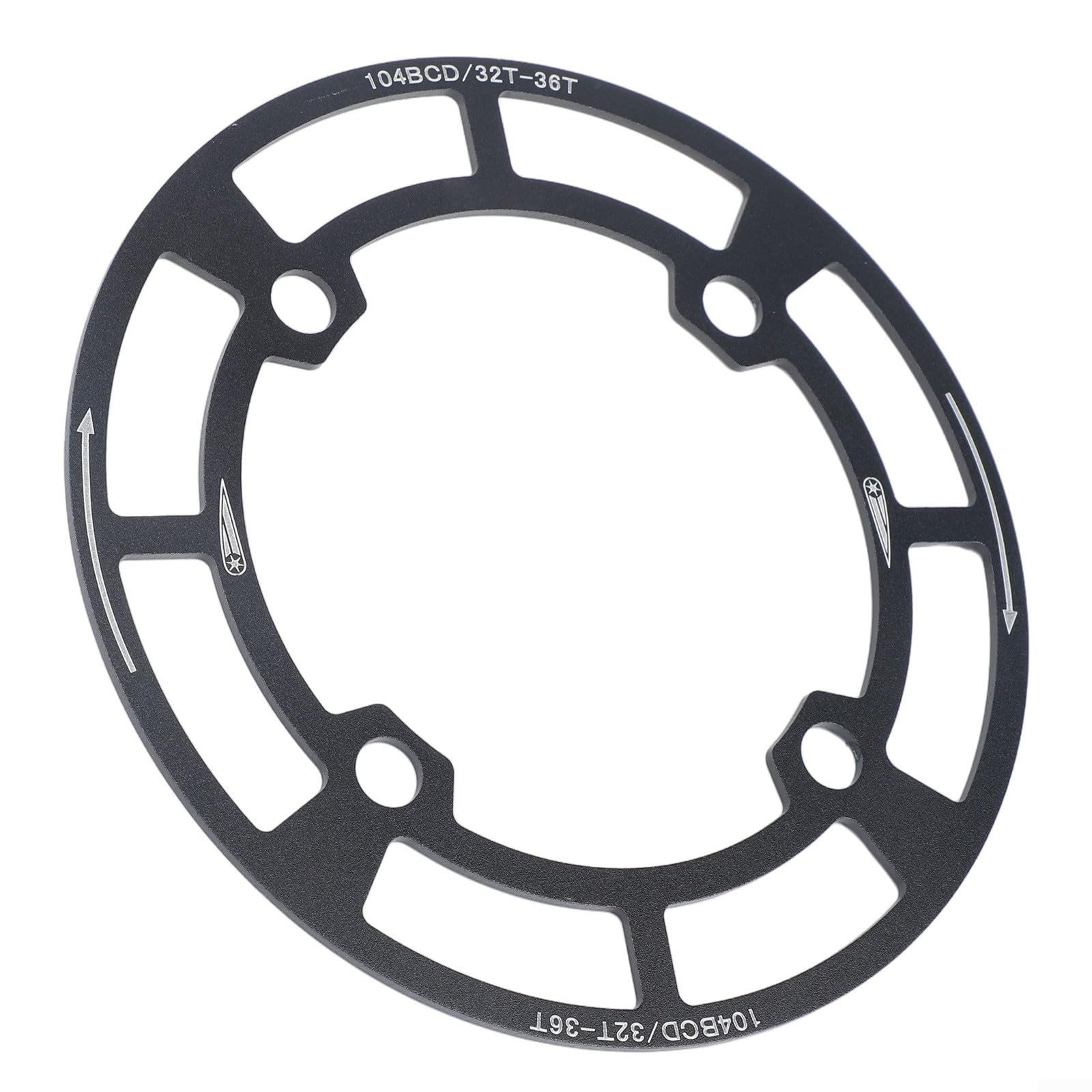 Dolvitrny Bike Chain Guard 104 for bcd Aluminum Alloy Disc Protector, Lightweight 63G Anti-Wear Cover For MTB 32T-36T Chainring, Off-Road And Urban Cycling Accessory(Black-32T-36T)